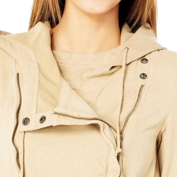 Free People We the Free Womens Carmen Moto Jacket Zip Hoody in Calm Sand S NWT - Picture 14 of 14